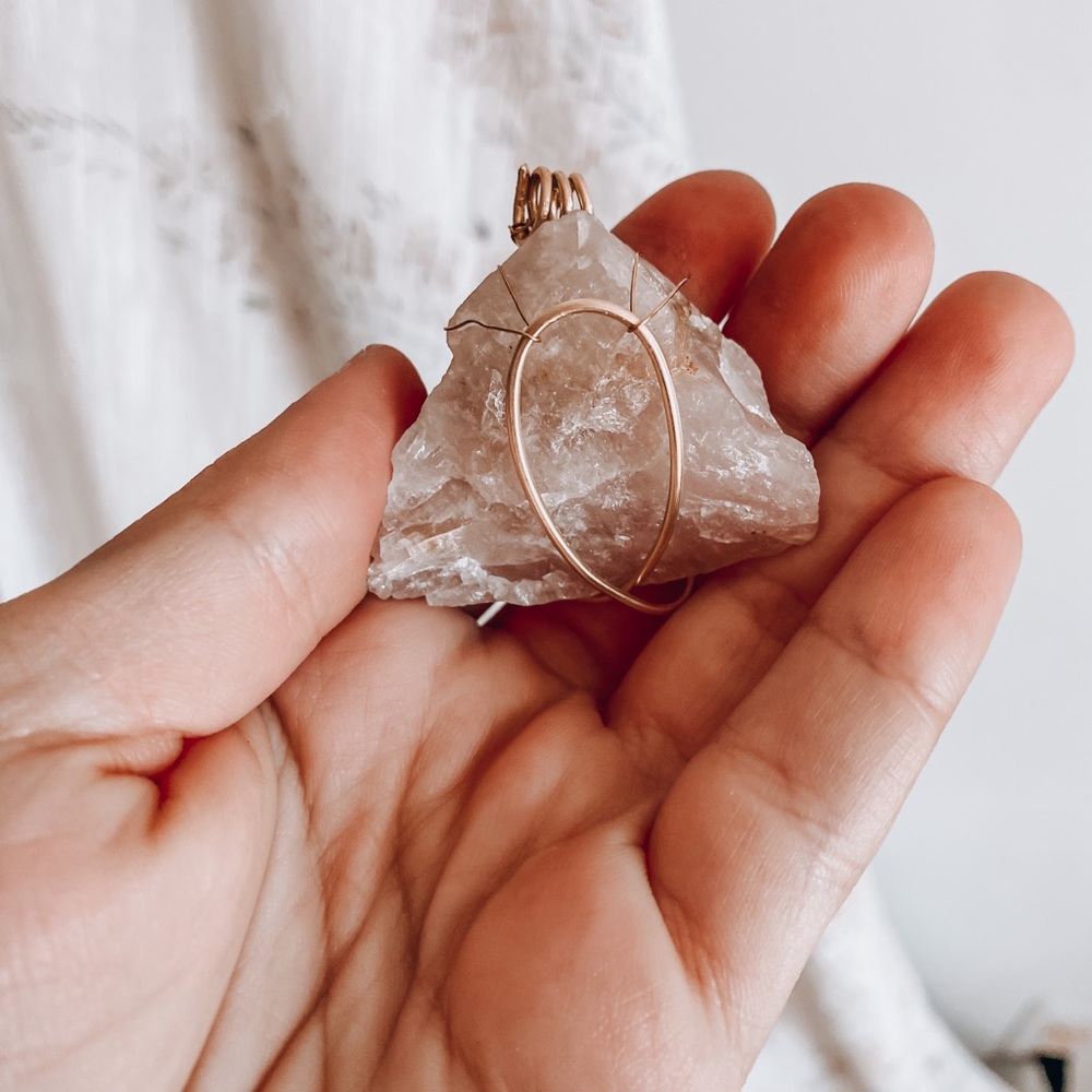 Hand Wrapped Rose Quartz Crystals